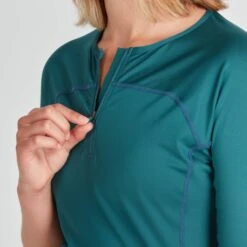 NRS Short Sleeve Rashguard - Women's -River Sports Shop 10020 08 Mediterranea Model Detail 080221 1000x1000 229d1347 61b6 450e 9a8c 60affabf0eb4