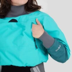 NRS Phenom GORE-TEX Pro Dry Suit - Women's (2025) -River Sports Shop 22547 01 Aqua Model Pocket 091123 1000x1000 a6959bc6 c224 4684 907c 344e8094aba1