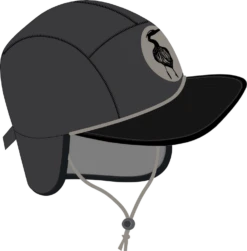 Nobdody Flat Brim Skull Cap -River Sports Shop Black Compressed 1