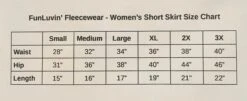 FunLuvin' Fleece Skirt -River Sports Shop skirt sizing